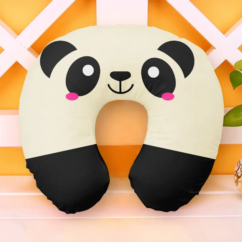 Dmuchana poduszka podróżna dla dzieci - panda i chmurka Niebieski