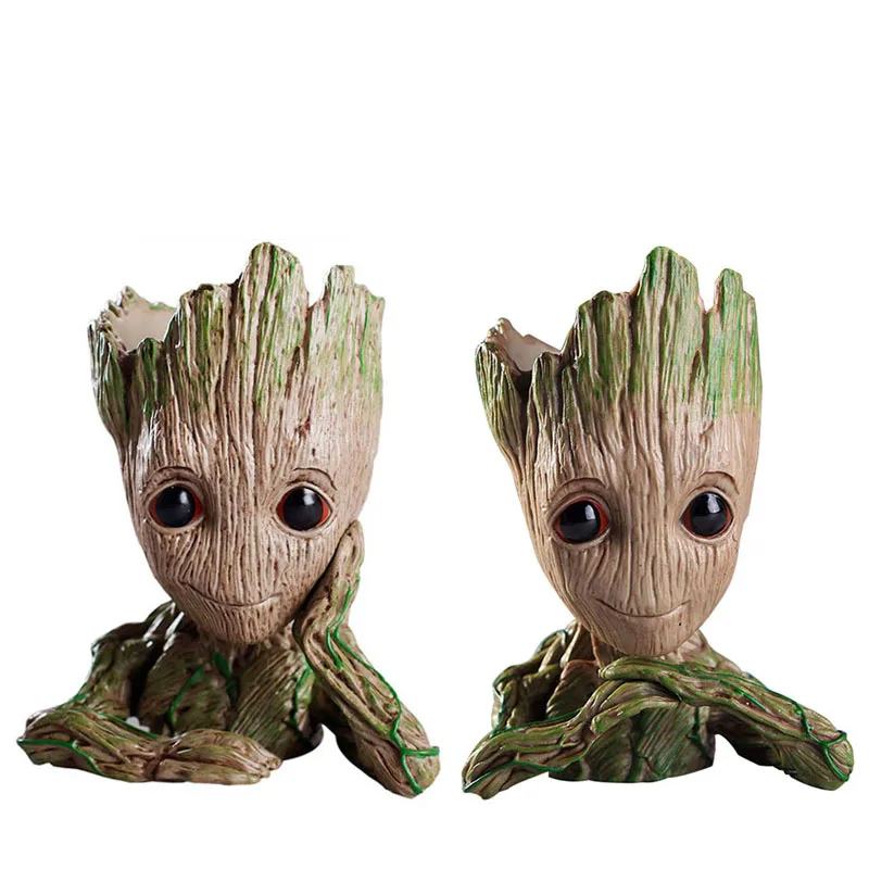Doniczka figurka Groot na rośliny i przybory Czarny