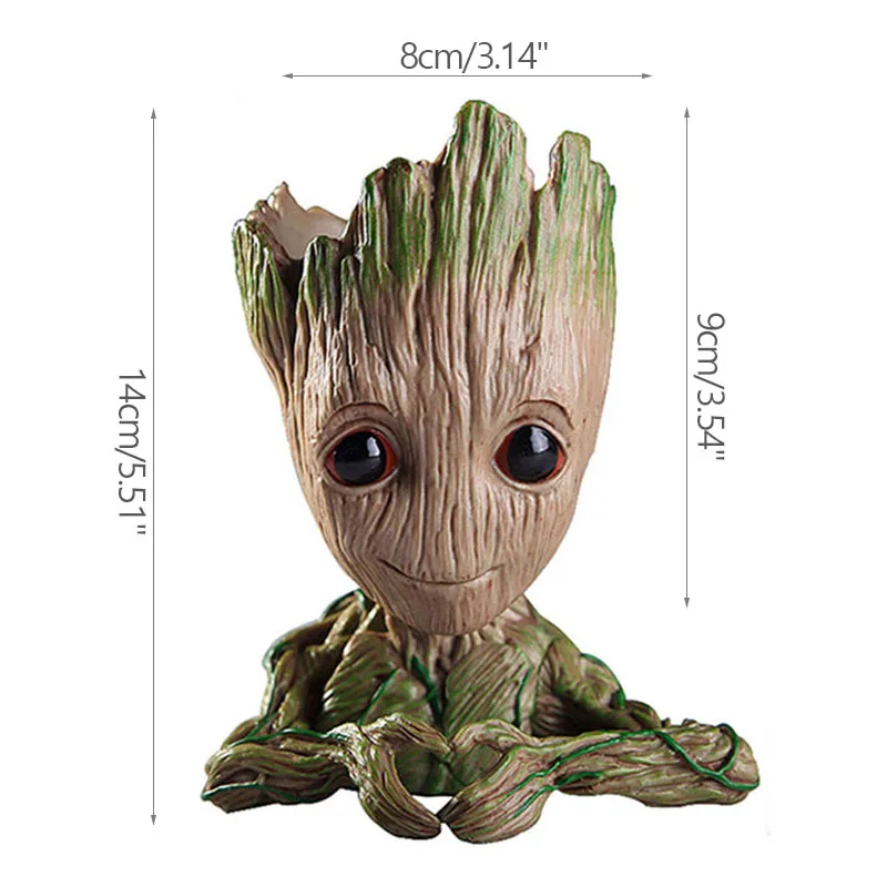 Doniczka figurka Groot na rośliny i przybory żółty