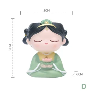 Doniczka figurka dziewczyny Hanfu na sukulenty i kaktusy Burgundia