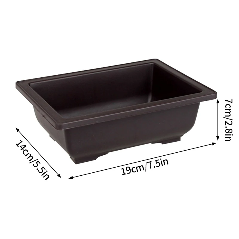 Prostokątna doniczka na sukulenty i bonsai z tacką żółty