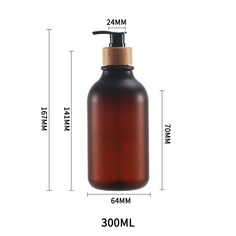 Dozownik do mydła i szamponu z pompką, butelka łazienkowa 300/500 ml Brązowy