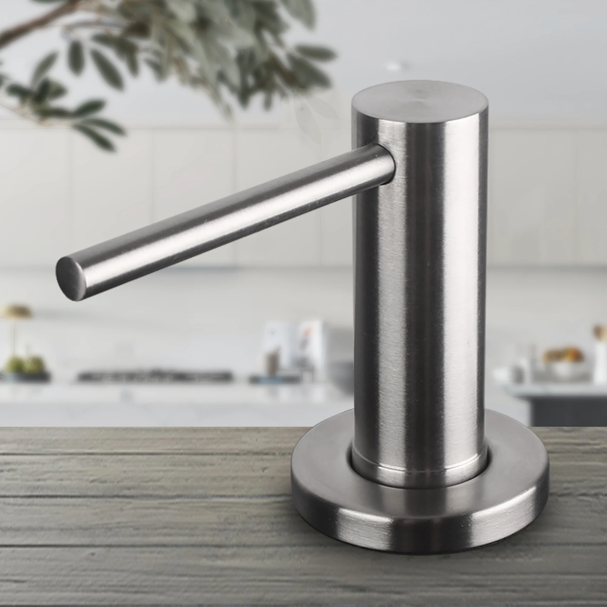 Dozownik mydła do zlewu kuchennego ze stali nierdzewnej Brushed nickel
