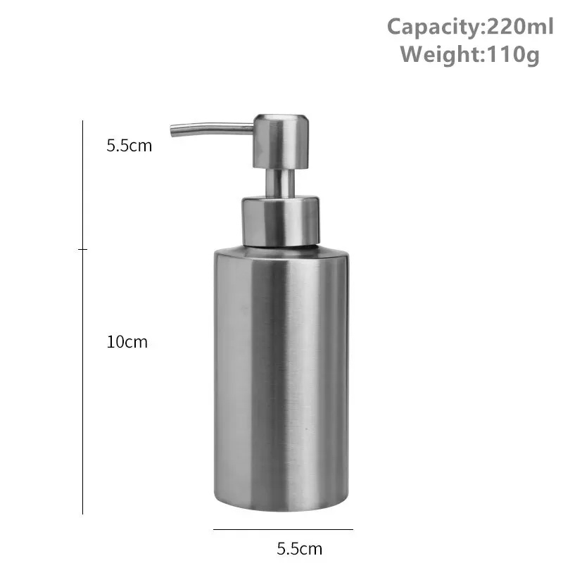 Dozownik mydła ze stali nierdzewnej 250-550 ml z pompką 250ml