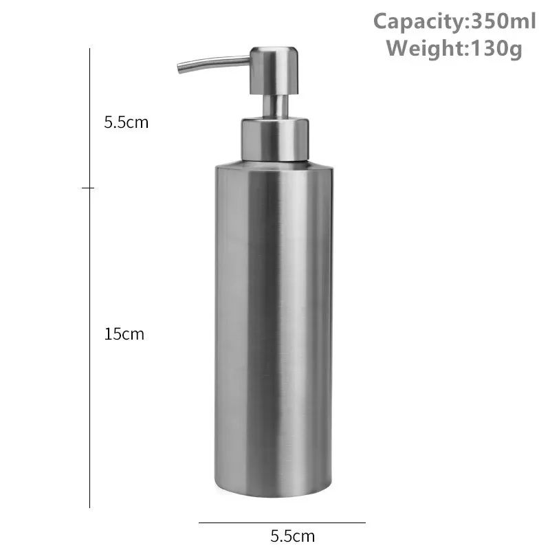 Dozownik mydła ze stali nierdzewnej 250-550 ml z pompką 350ml