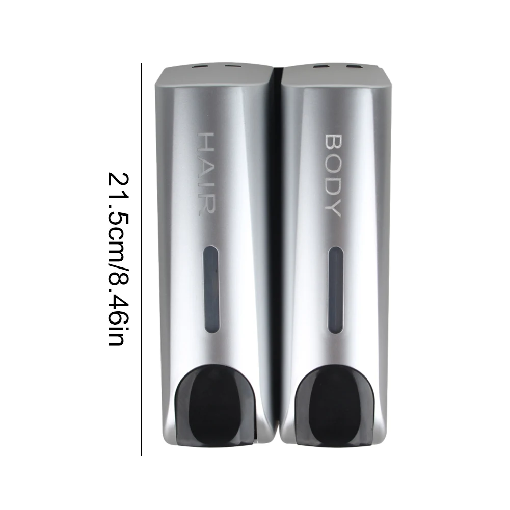 Dozownik do szamponu i żelu pod prysznic, ścienny 350 ml 2 head 2x350ml