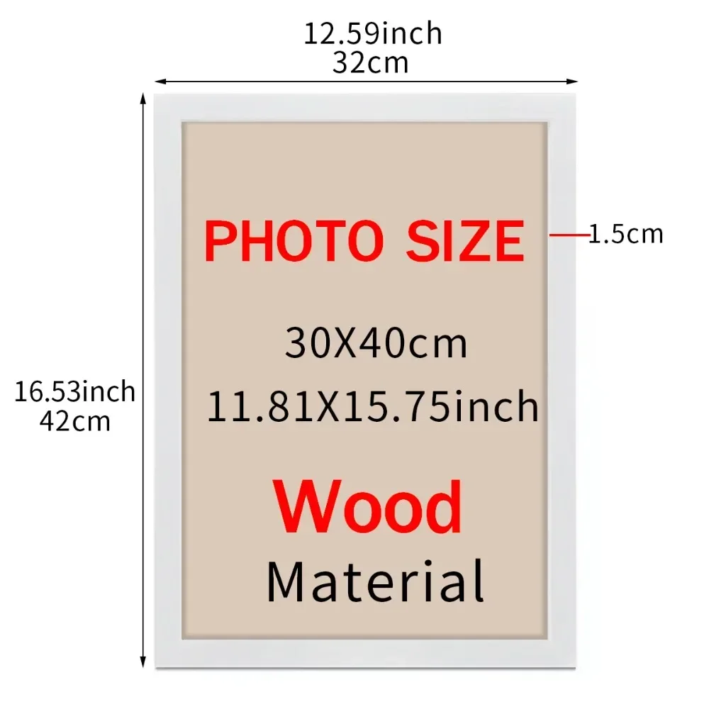 Drewniana ramka 30x40 cm czarno-biała do plakatu certyfikatu i obrazu Biały