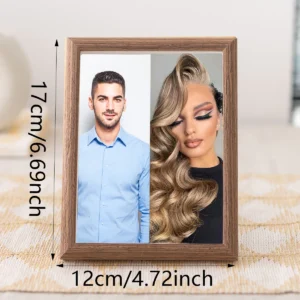 Drewniana ramka na zdjęcia w stylu skandynawskim Brązowy