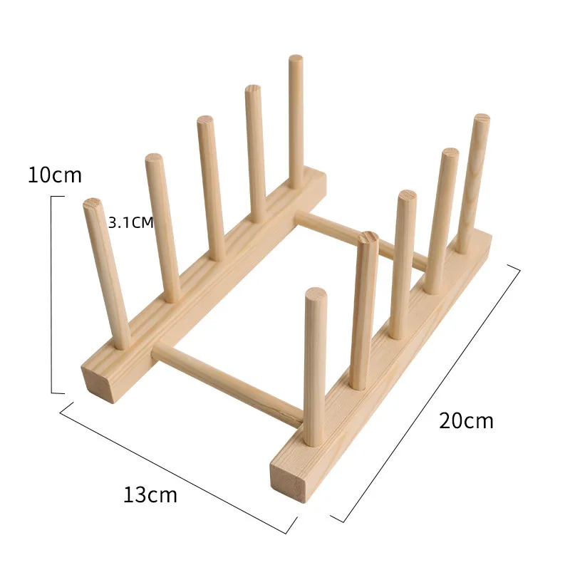 Drewniany organizer na talerze, pokrywki i deski 4 grids