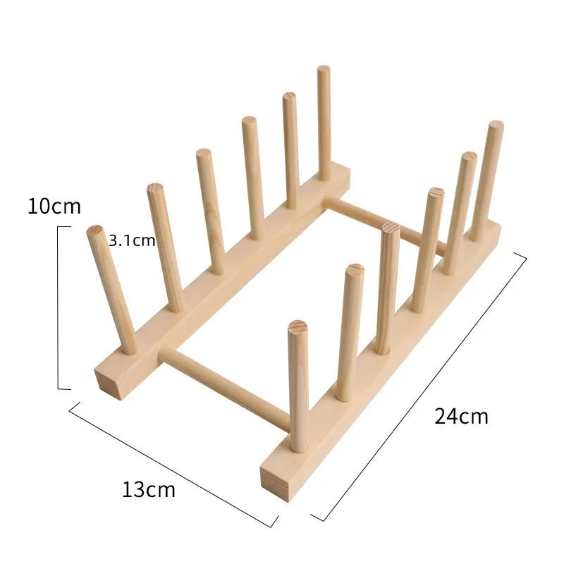 Drewniany organizer na talerze, pokrywki i deski 5 grids