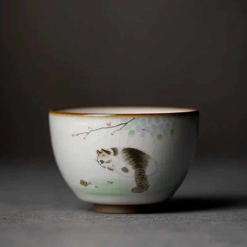 Duża ceramiczna miska do herbaty Ru Kiln — kubek podróżny Master Cup Beżowy