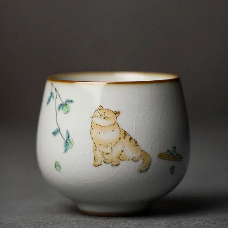 Duża ceramiczna miska do herbaty Ru Kiln — kubek podróżny Master Cup Jasnozielony
