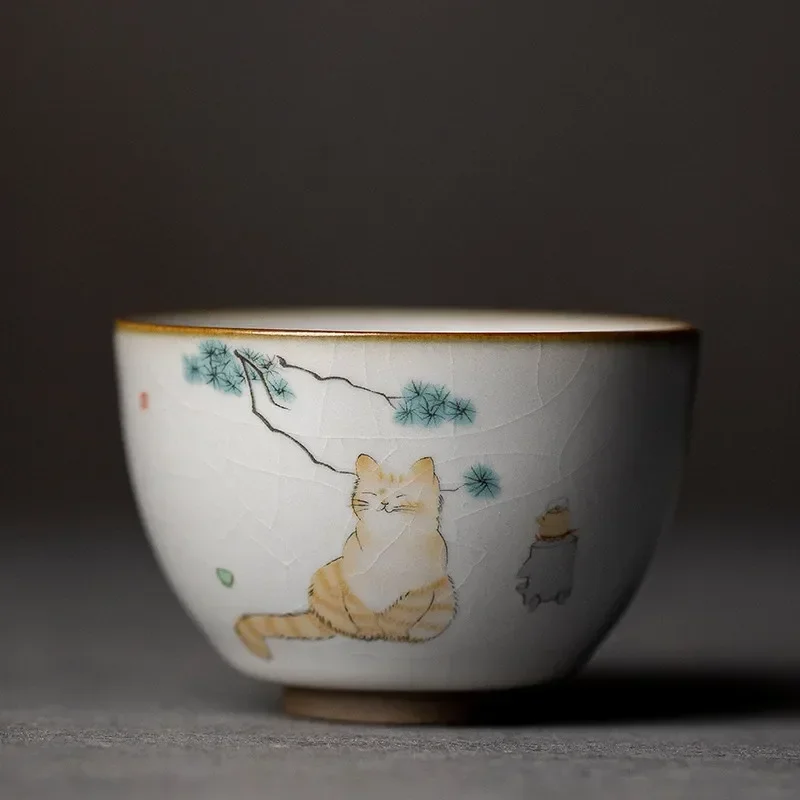 Duża ceramiczna miska do herbaty Ru Kiln — kubek podróżny Master Cup Kolba