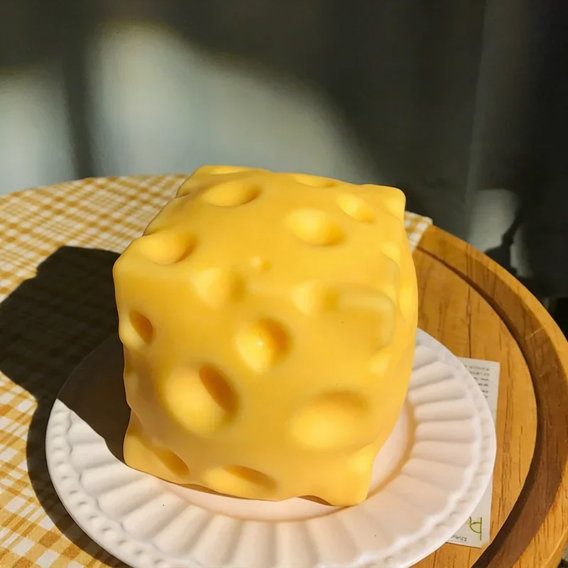 Duża piankowa piłka antystresowa ser squishy do ściskania Jasnoszary
