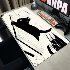 Duża podkładka na biurko XXL z kotem pod klawiaturę i mysz Brązowy