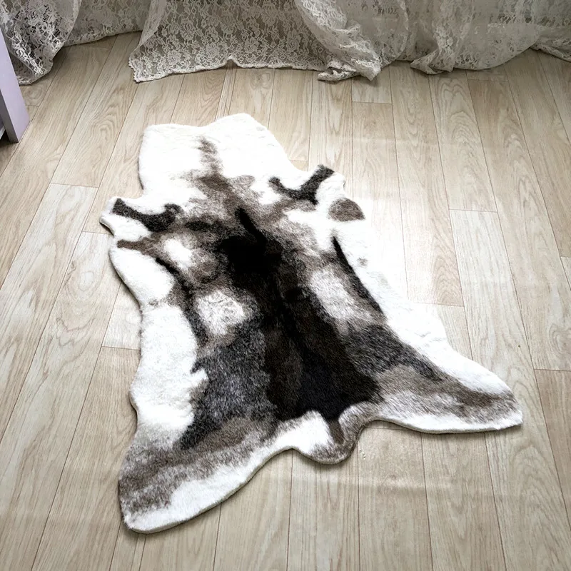 Dywan imitacja skóry zwierzęcej – tygrys i lampart 94x100 cm Khaki