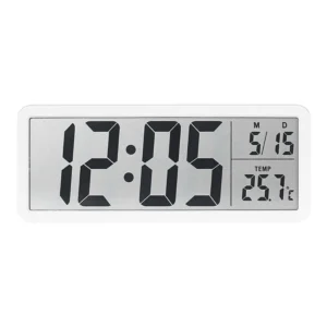 Elektroniczny zegar ścienny LED ze sterowaniem głosowym i wyświetlaczem 12/24H Czarny