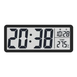 Elektroniczny zegar LED z temperaturą i sterowaniem głosowym na ścianę Czarny