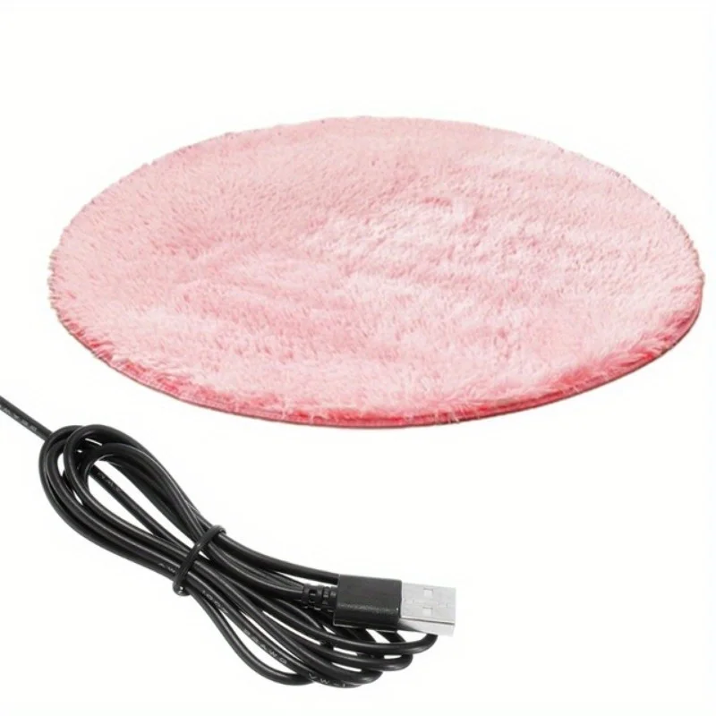 Elektryczna mata grzewcza USB dla kota i psa — pluszowe legowisko Różowy