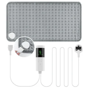 Elektryczna poduszka grzewcza 30x60 cm na plecy i szyję z timerem Srebrny