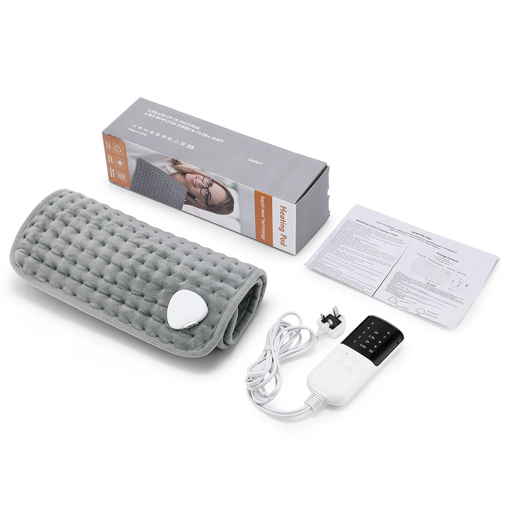 Wielofunkcyjna elektryczna poduszka rozgrzewająca na plecy, kark i barki Ciemnoszary