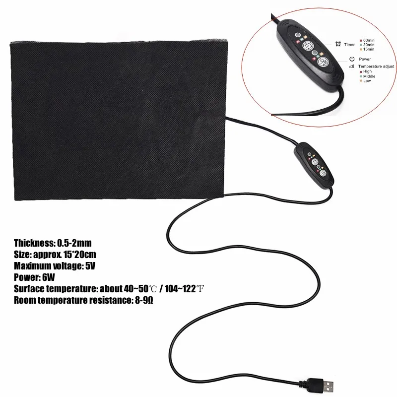 Elektryczna wkładka grzewcza USB z regulacją temperatury Różowy