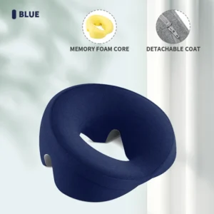 Ergonomiczna poduszka z pianki memory pod twarz i głowę Niebieski