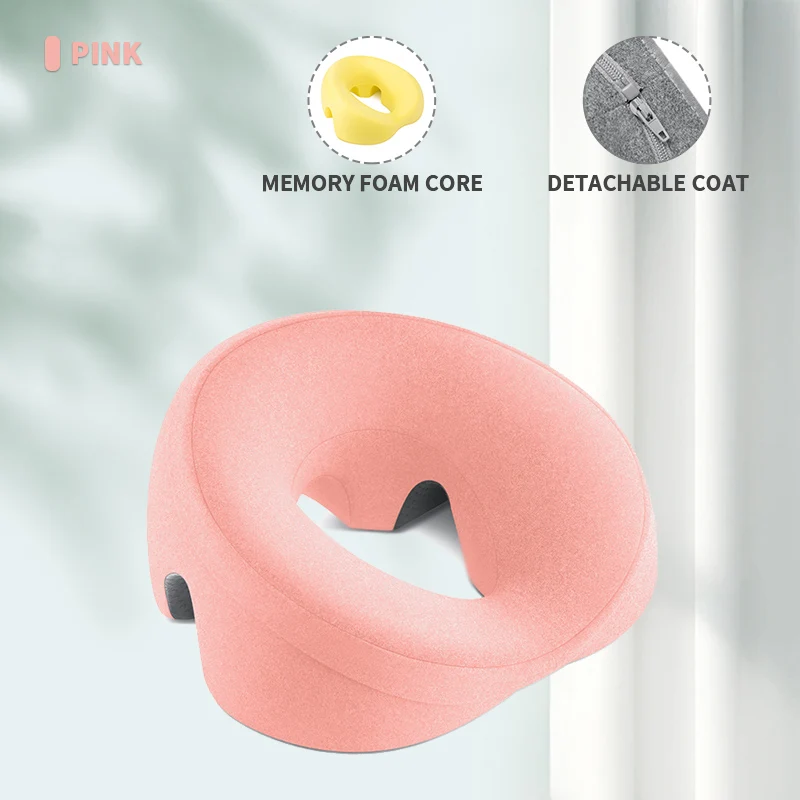 Ergonomiczna poduszka z pianki memory pod twarz i głowę Różowy