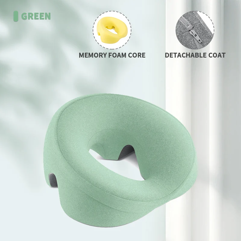 Ergonomiczna poduszka z pianki memory pod twarz i głowę Zielony