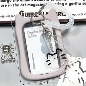 Etui na fotokarty z kocimi uszkami - przezroczyste Jasnożółty