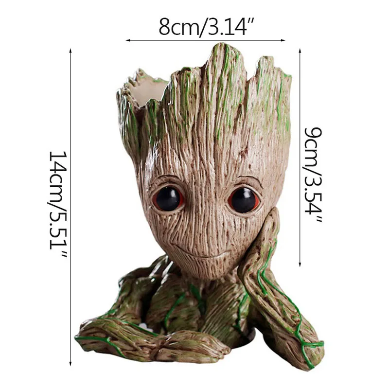 Figurka drzewolud Groot, miniaturowa ozdoba Czysta biel