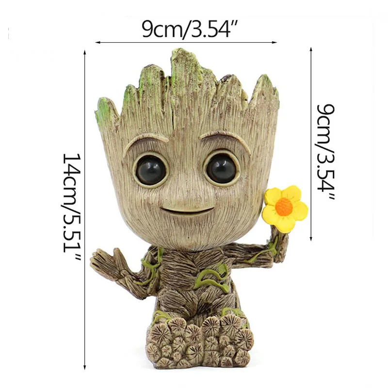 Figurka drzewolud Groot, miniaturowa ozdoba Zielony