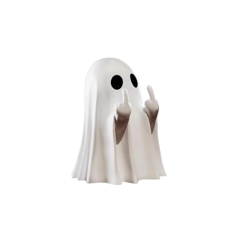 Zabawna figurka duszka na Halloween - dekoracja na stolik Biały