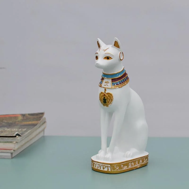 Figurka egipskiego kota statuetka vintage Biały