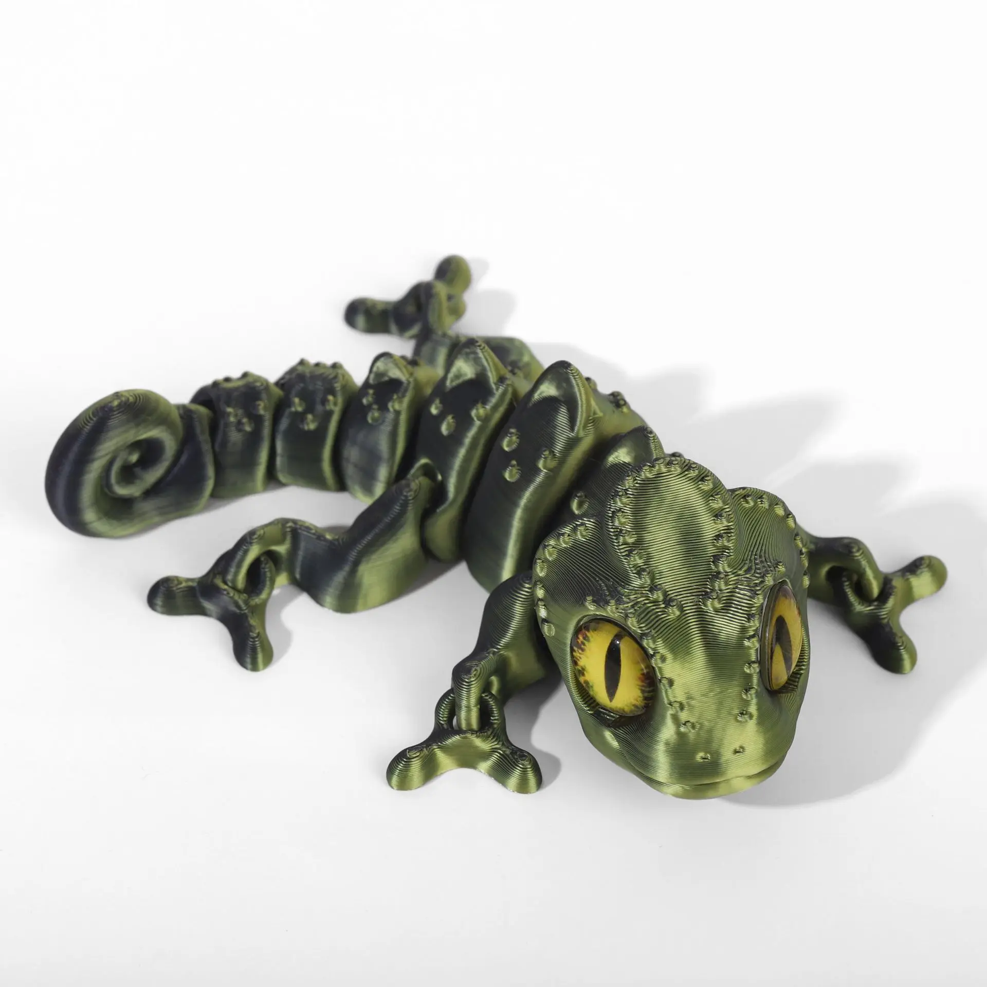 Figurka kameleona 3D z ruchomymi przegubami Jasnoszary