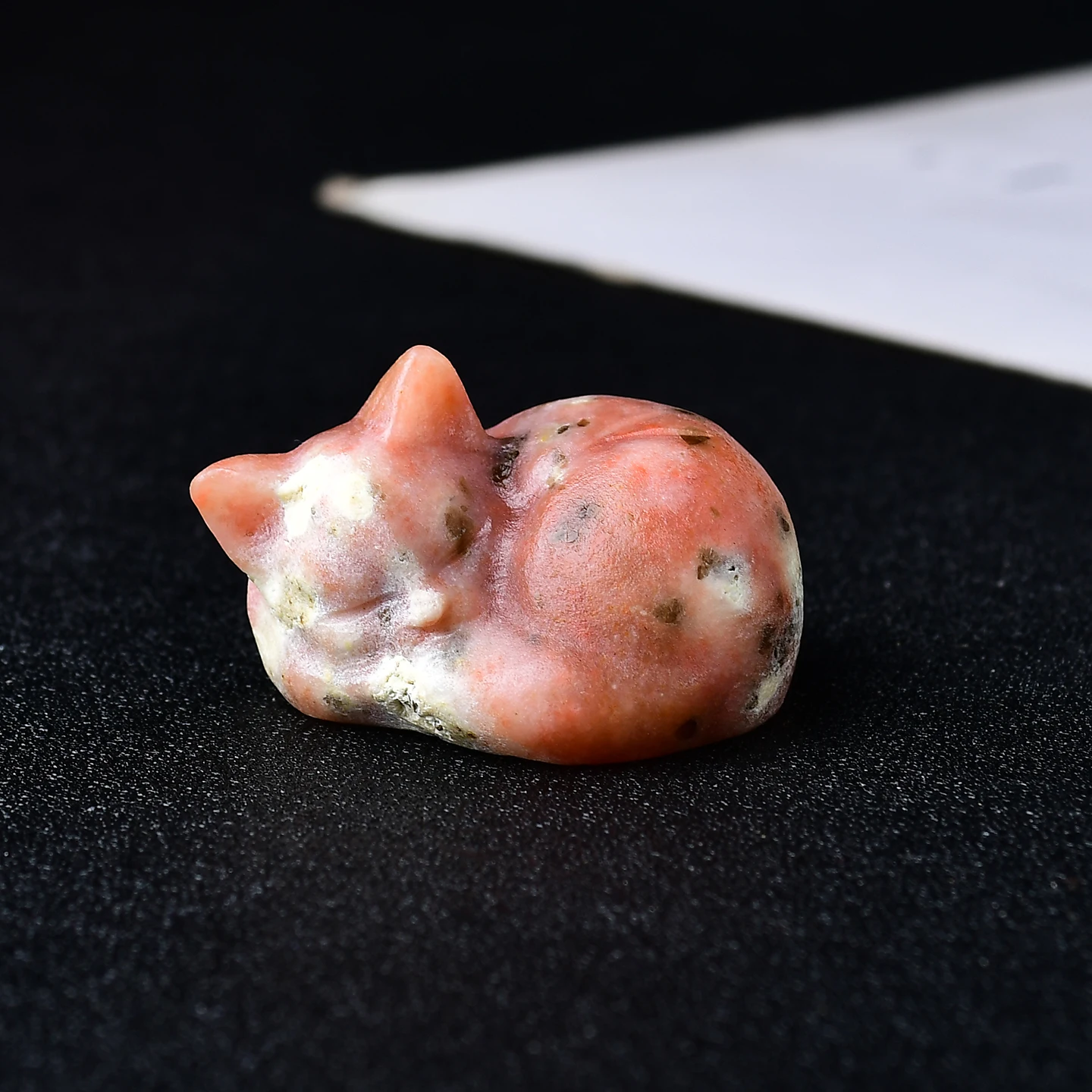 Figurka kota z naturalnego kryształu Czekolada