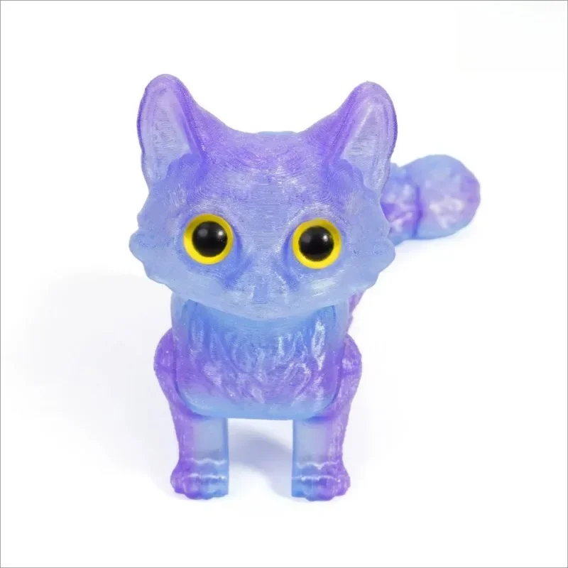Figurka kota z ruchomym ogonem drukowana 3D Fioletowy