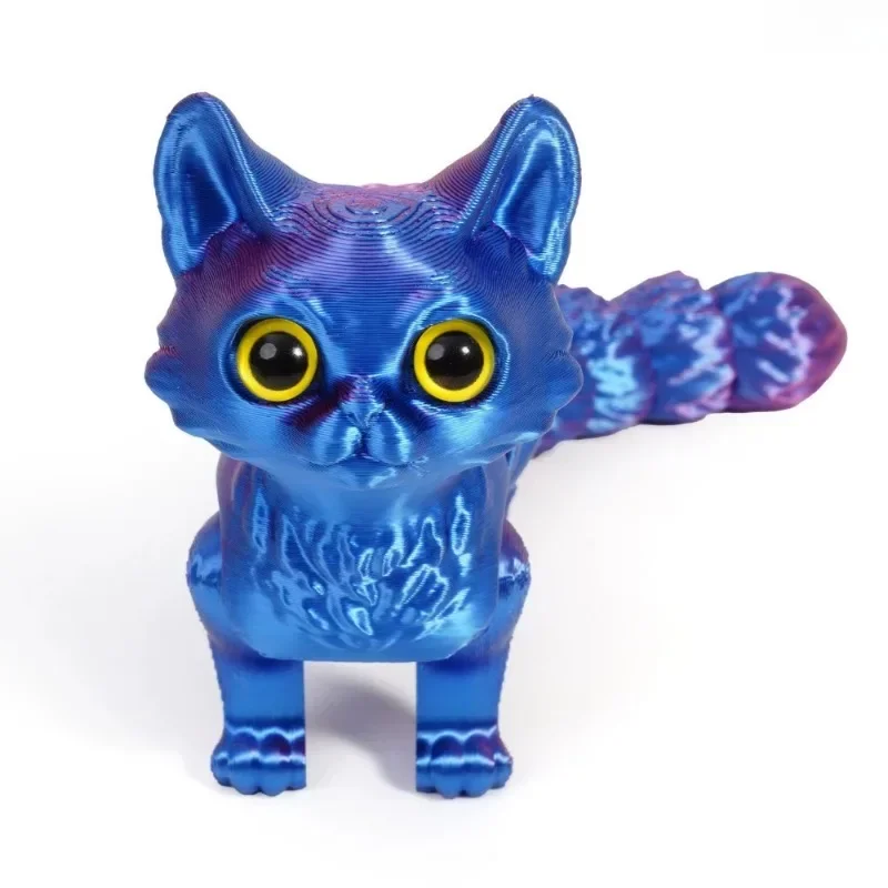 Figurka kota z ruchomym ogonem drukowana 3D śliwka