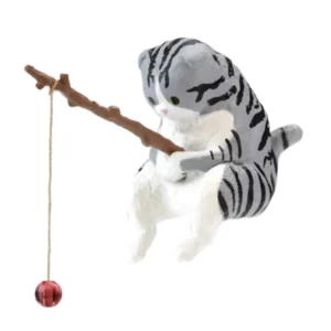 Figurka kota rybaka z żywicy miniatura do akwarium i dekoracji Jasnozielony