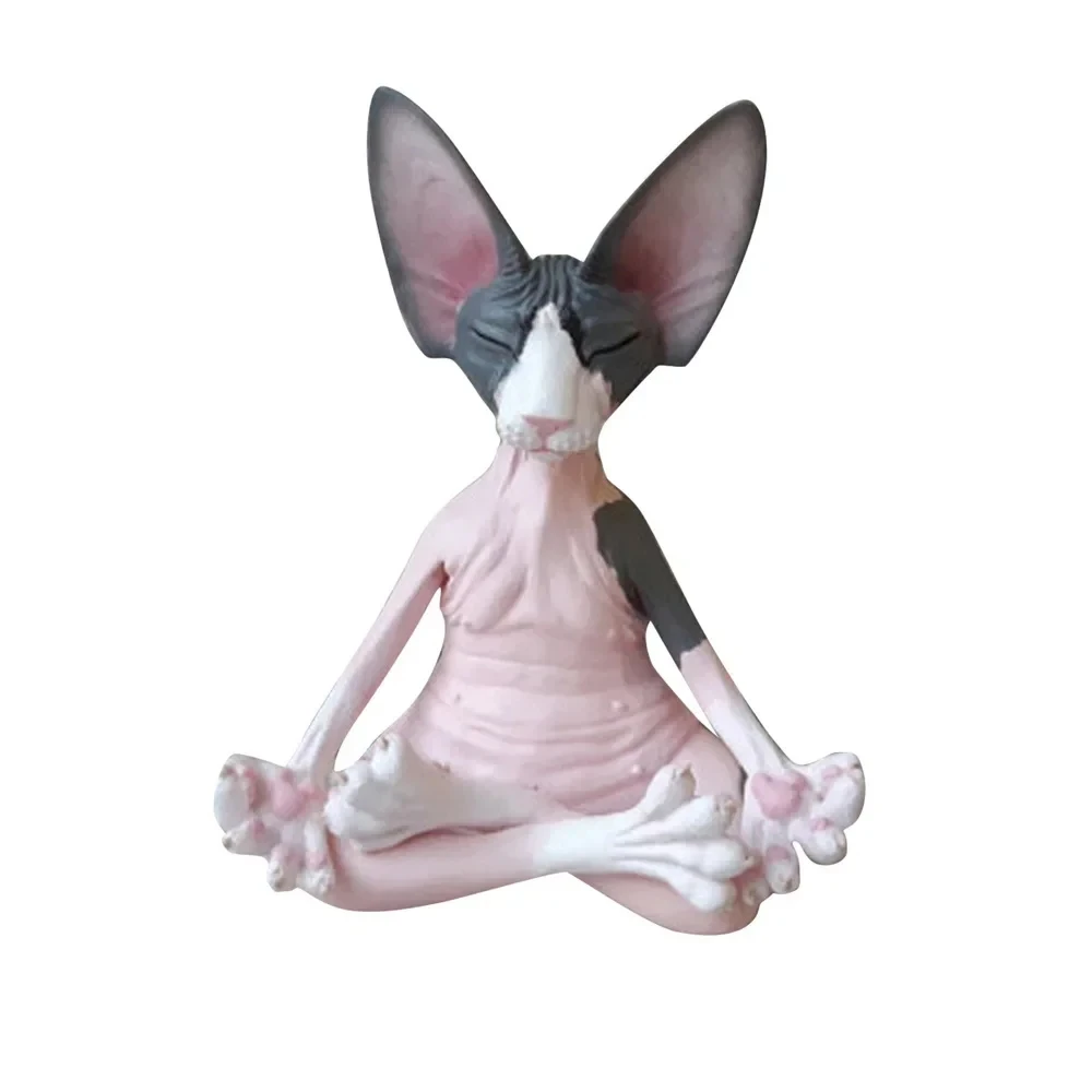 Figurka kota w pozie jogi - dekoracja zen Wielo
