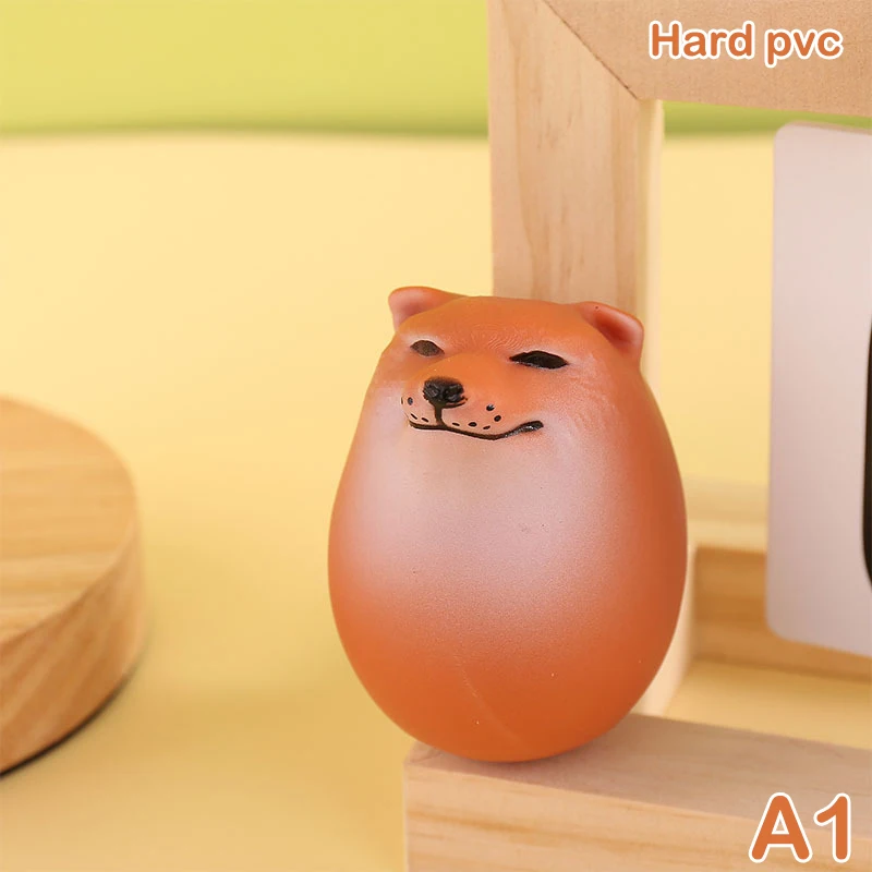 Figurka psa Shiba Inu w kształcie jajka – ozdoba biurka Jasnoszary