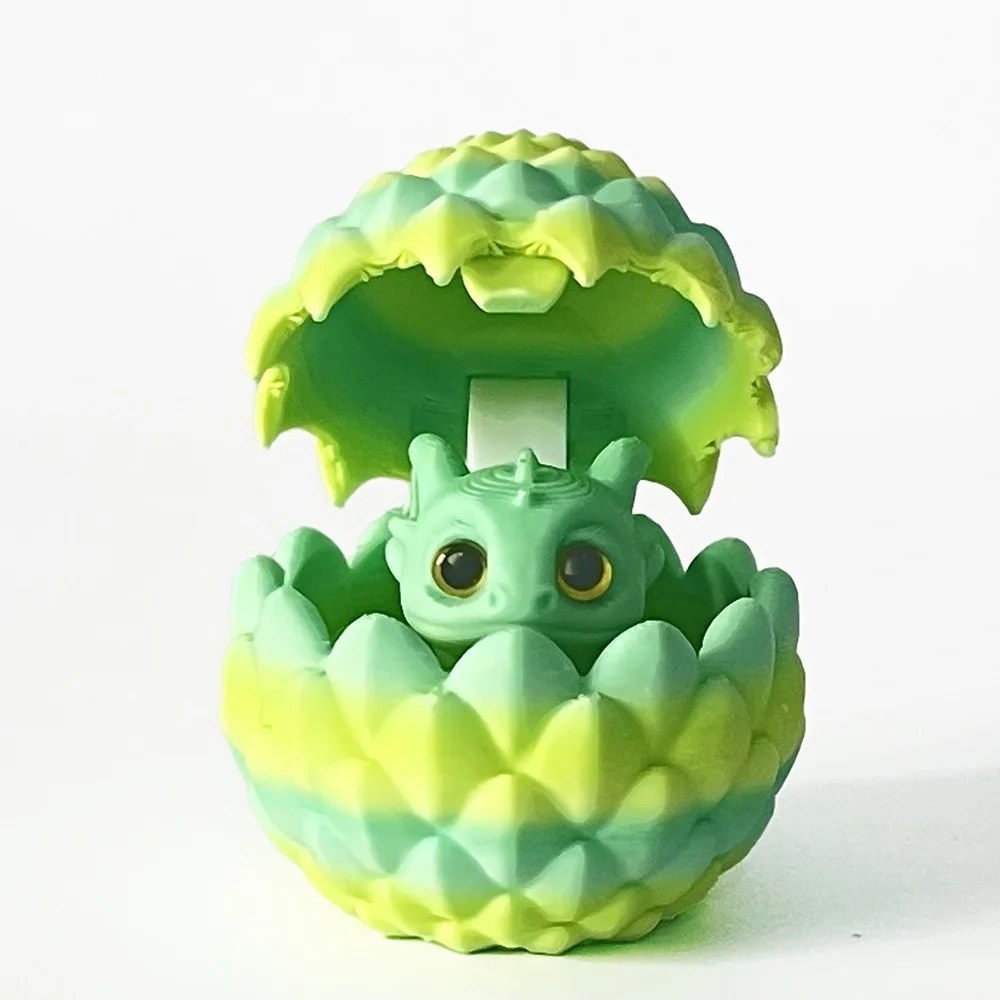 Figurka smoczego jaja 3D z małym smokiem w środku Zielony