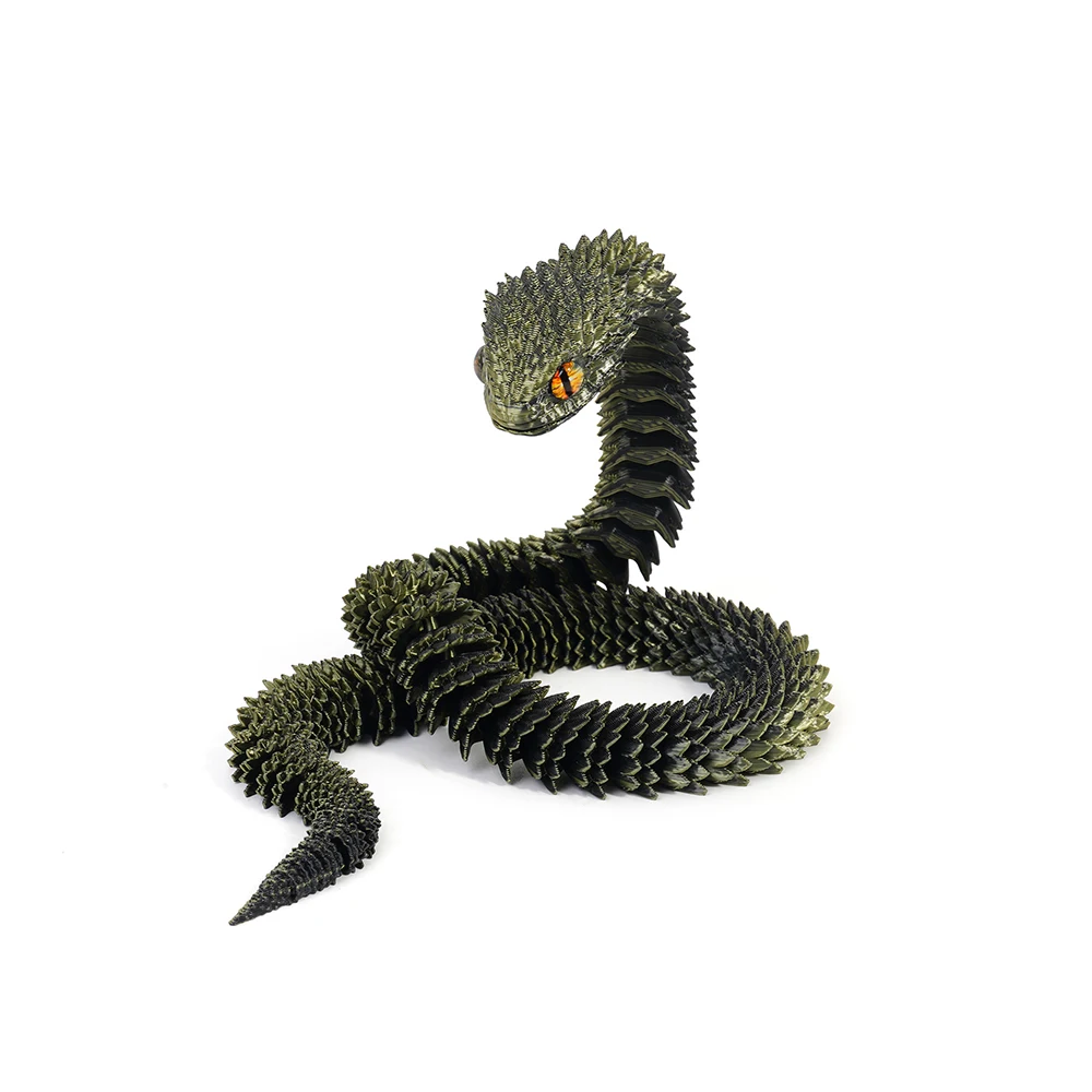 Figurka węża 3D 30 cm z ruchomymi przegubami Jasnoszary