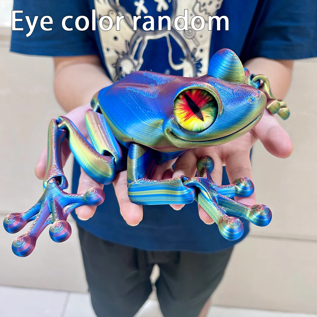 Figurka żaby drukowana 3D elastyczna antystresowa dekoracja biurka Jasnożółty