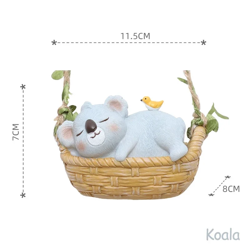 Figurka zwierzęcia na huśtawce – wisząca ozdoba ogrodowa panda lub koala Armijna zieleń