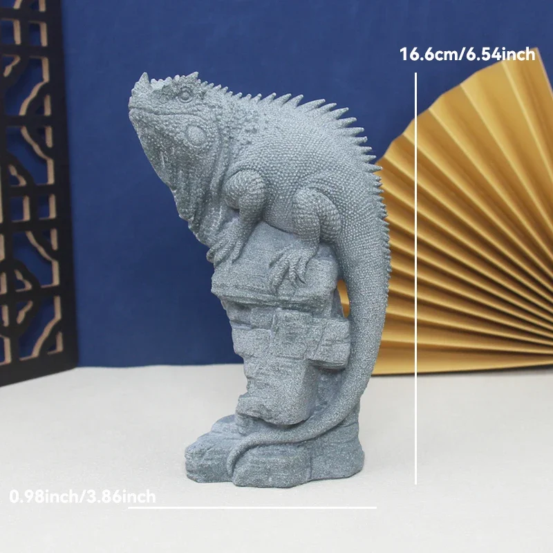 Figurki feng shui z kamienia — smok, słoń, lew do doniczki i akwarium Zielony