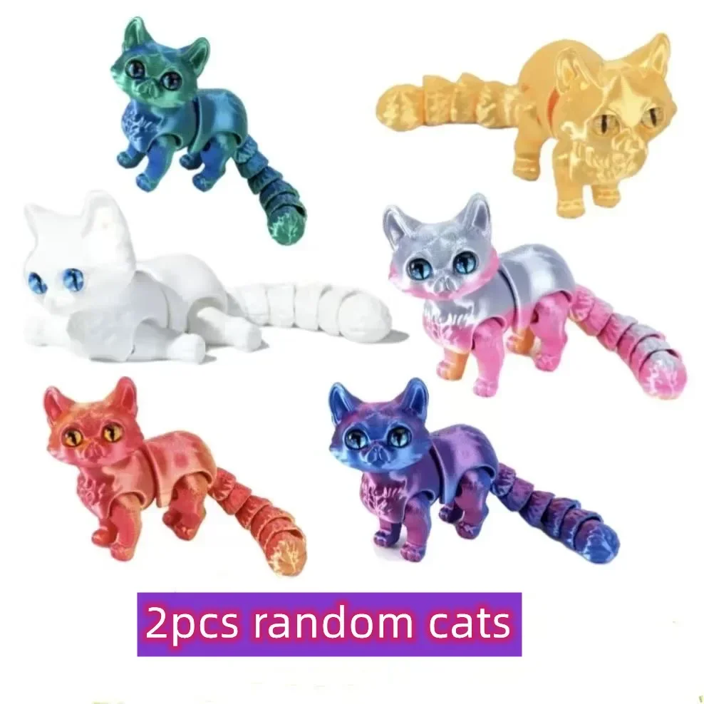 Figurki ruchomych kotów - mini ozdoba na biurko Głęboki niebieski