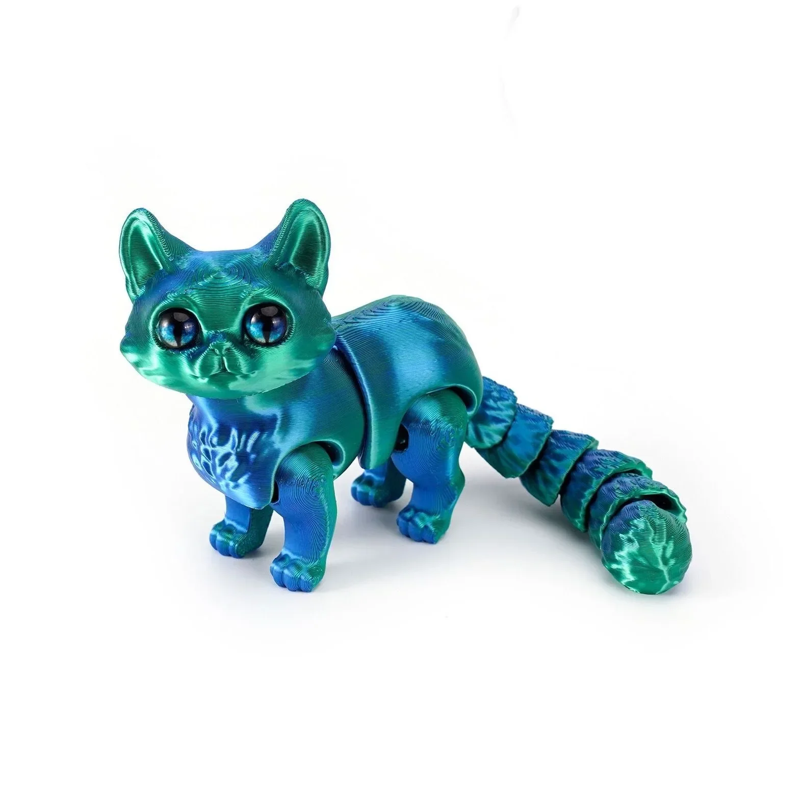 Figurki ruchomych kotów - mini ozdoba na biurko Jasnożółty