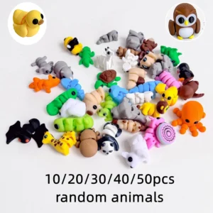 Miniaturowe figurki zwierząt drukowane 3D z ruchomymi stawami — zestaw dekoracyjny Ciemny szary
