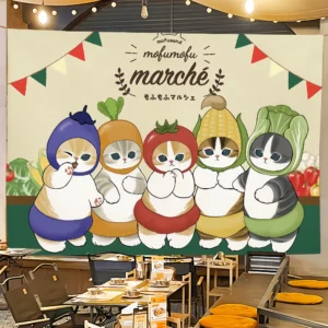 Flaga dekoracyjna z kotkiem kawaii Mofusand Kamuflaż